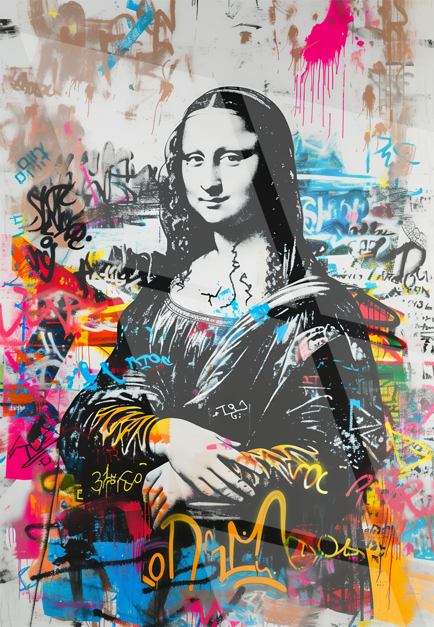 Tableau Pop Art 🔥 Série Limitée 🔥 Mona Lisa Pop Icône (format rectangulaire)