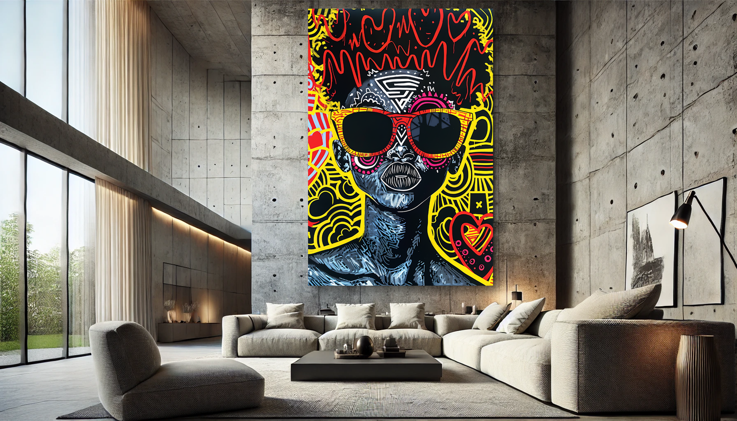 Tableau Pop Art "African Power" (format rectangulaire)