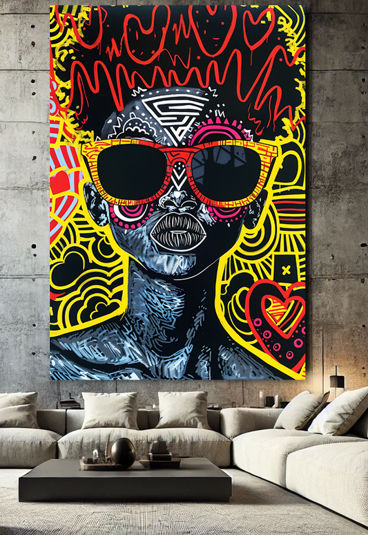 Tableau Pop Art "African Power" (format rectangulaire)