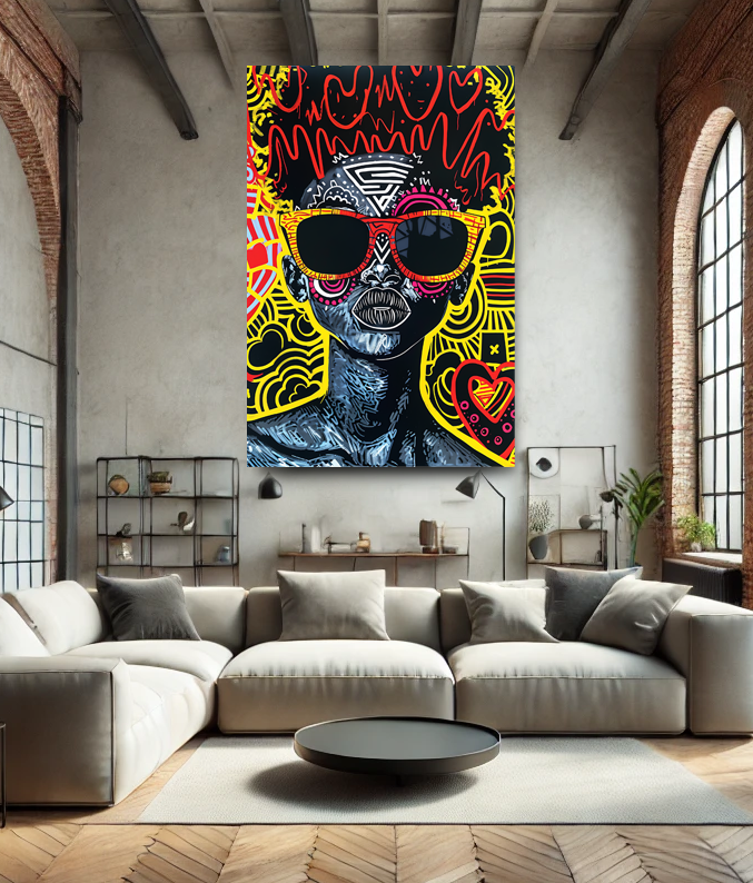 Tableau Pop Art "African Power" (format rectangulaire)