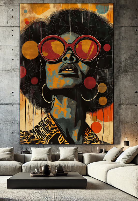 Tableau Pop Art "African Pop" (format rectangulaire)