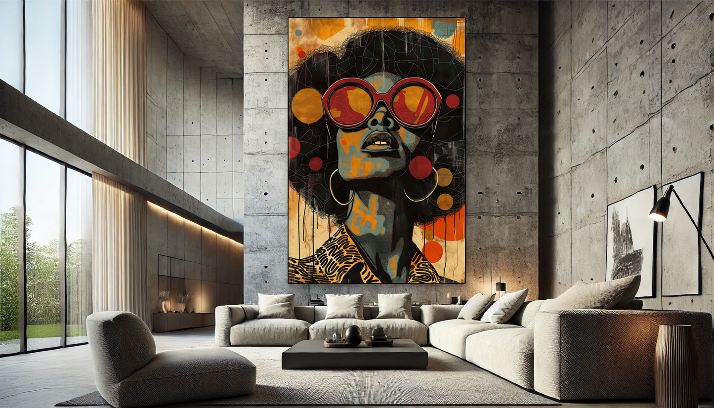 Tableau Pop Art "African Pop" (format rectangulaire)