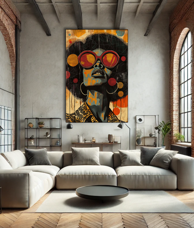 Tableau Pop Art "African Pop" (format rectangulaire)