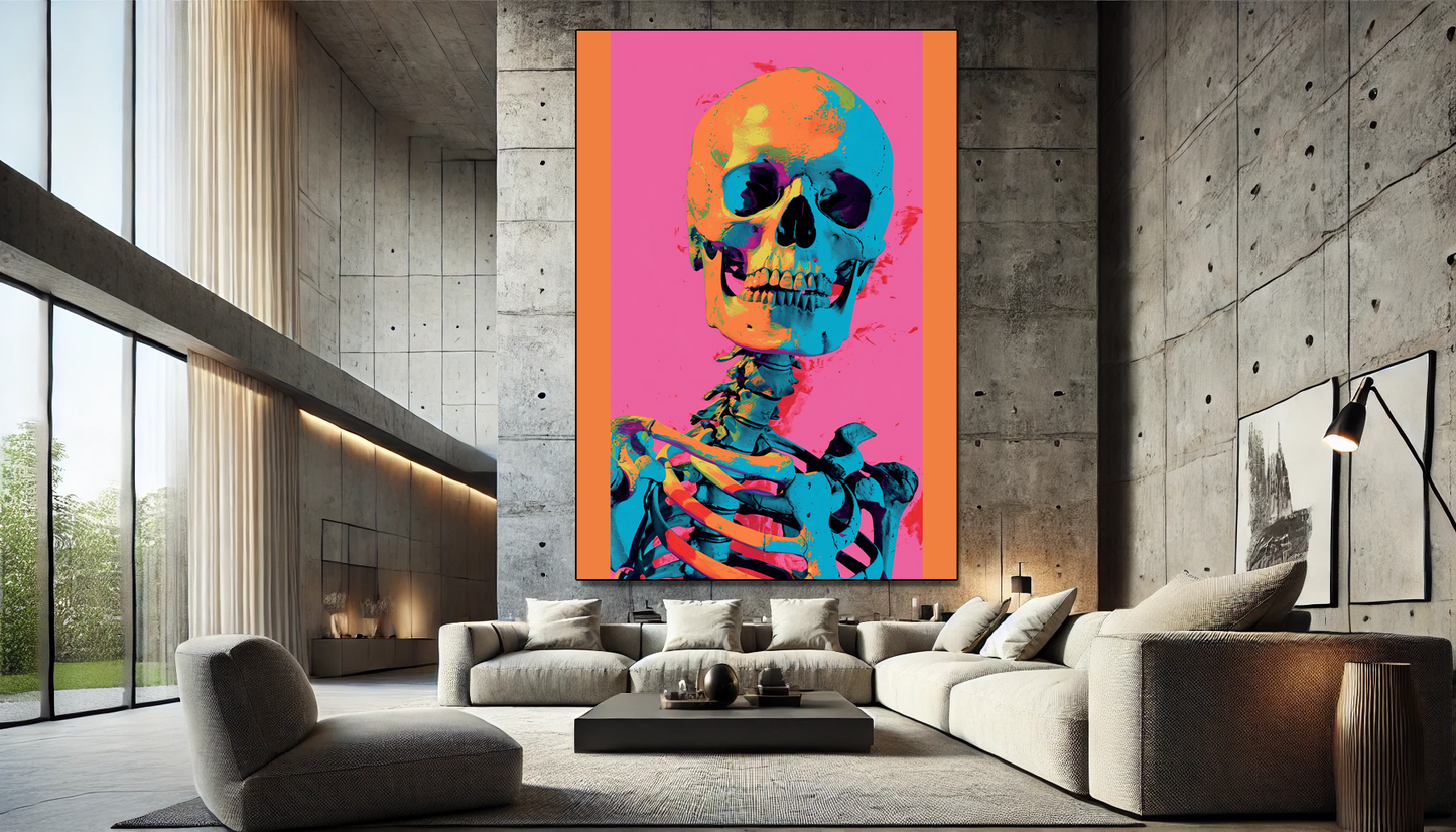 Tableau Pop Art "Pop Skull" (format rectangulaire)