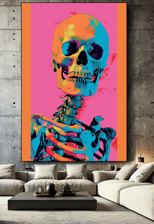 Tableau Pop Art "Pop Skull" (format rectangulaire)