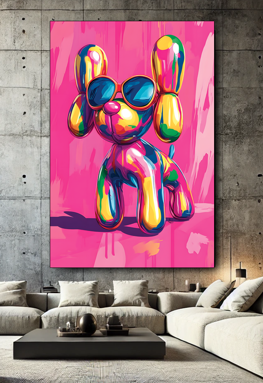 Tableau Pop Art "Puppy Drip" (format rectangulaire)