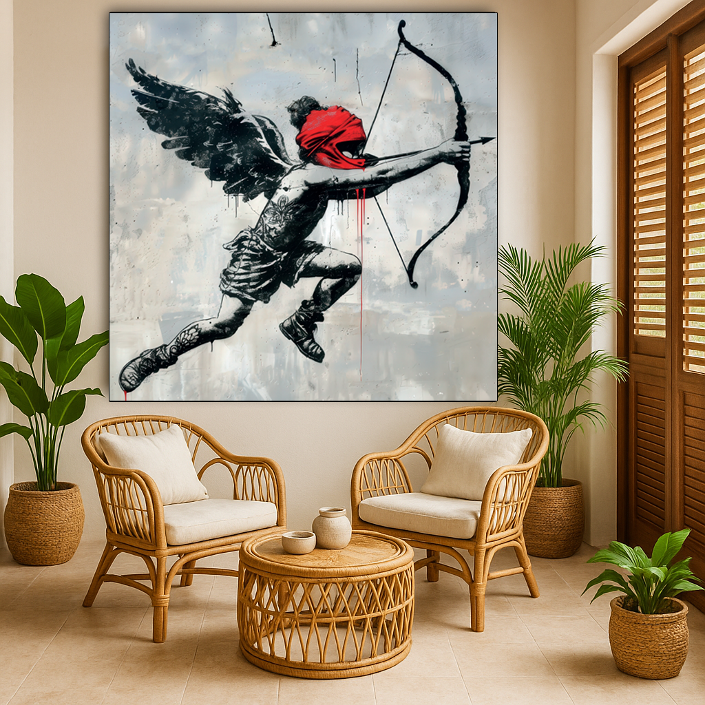 Tableau Street Art 🔥 Série Limitée 🔥 Rebel Cupid (format carré)