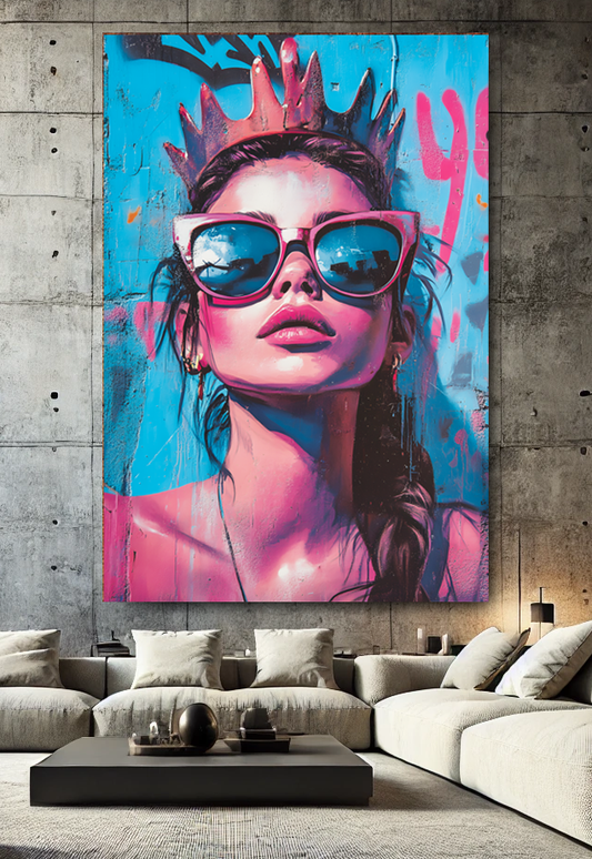 Tableau Pop Art "Urban Queen" (format rectangulaire)