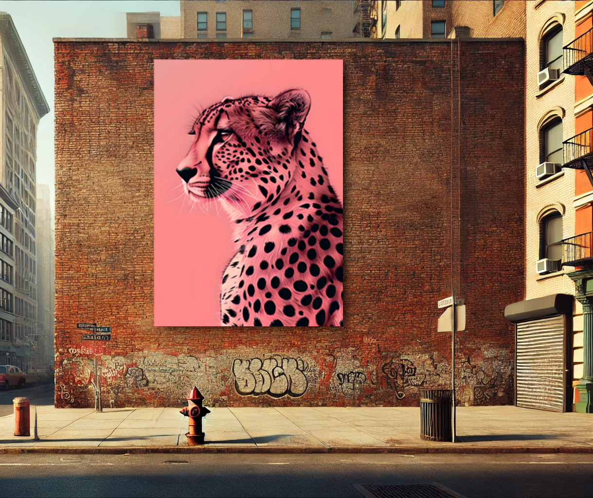 Tableau Pop Art "Léo Instinct" (format rectangulaire)