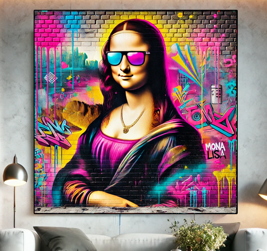 Tableau Pop Art "Street Mona" (format carré)