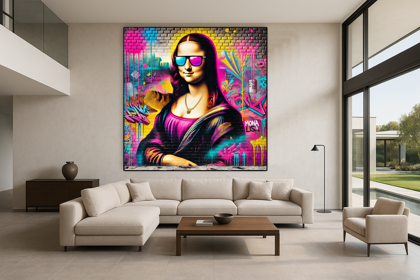 Tableau Pop Art "Street Mona" (format carré)