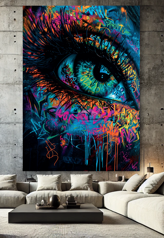 Tableau Pop Art "Graffiti Vision" (format rectangulaire)