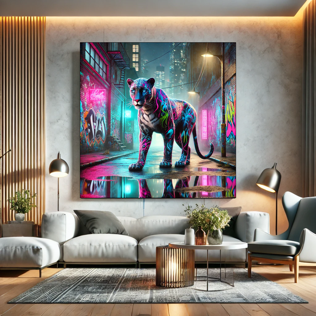 Tableau Street Art đ„ SĂ©rie LimitĂ©e đ„ Night Prowler (format carrĂ©)