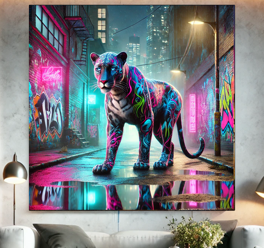 Tableau Street Art 🔥 Série Limitée 🔥 Night Prowler (format carré)