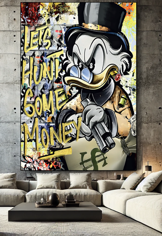 Tableau Street Art 🔥 Série Limitée 🔥 Let's Hunt Some Money (format rectangulaire)