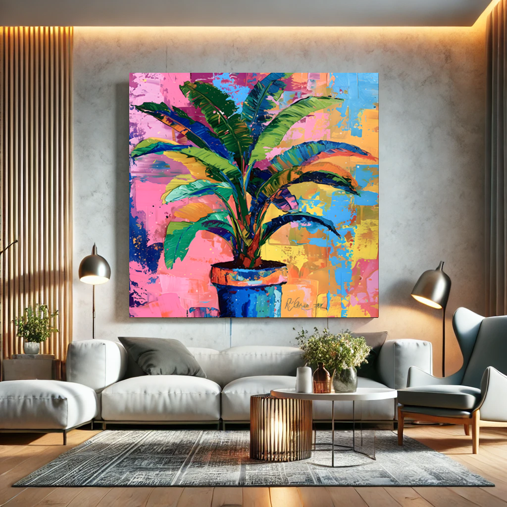 Tableau Pop Art "Jungle Pop" (format carré)