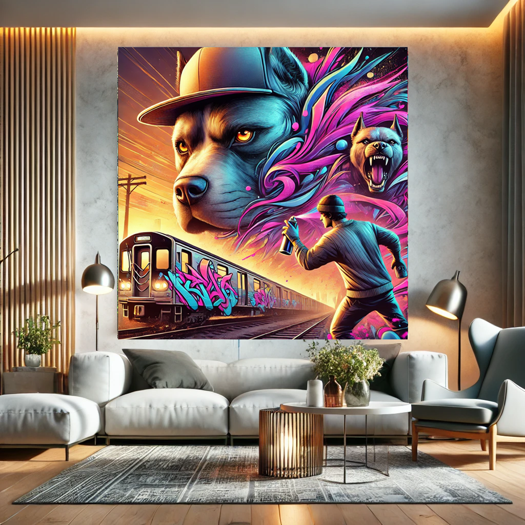 Tableau Street Art đ„ SĂ©rie LimitĂ©e đ„ Subway Kings (format carrĂ©)
