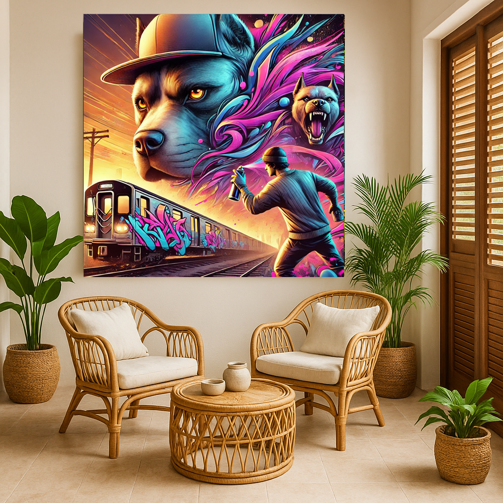 Tableau Street Art đ„ SĂ©rie LimitĂ©e đ„ Subway Kings (format carrĂ©)