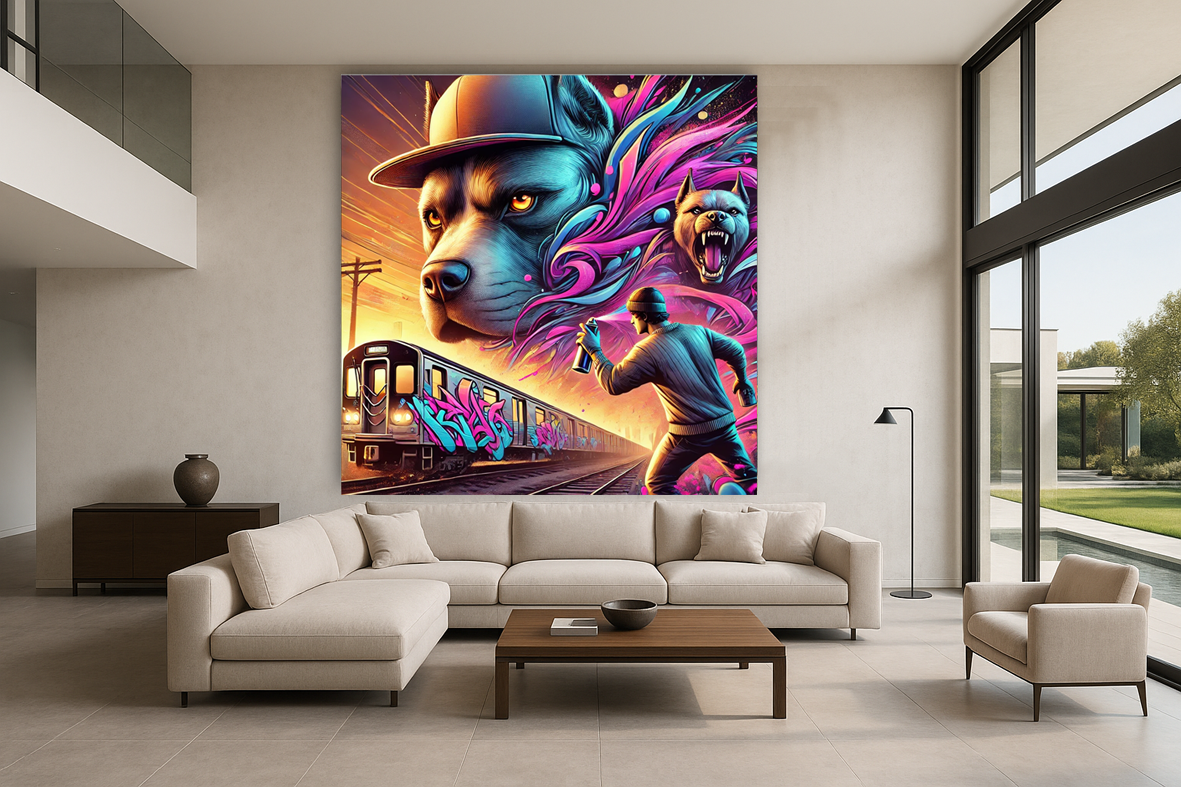 Tableau Street Art đ„ SĂ©rie LimitĂ©e đ„ Subway Kings (format carrĂ©)