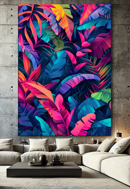 Tableau Pop Art "Jungle Vibes" (format rectangulaire)