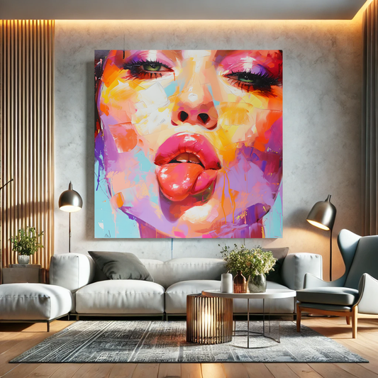 Tableau Pop Art "Attitude Chromatique" (format carré)