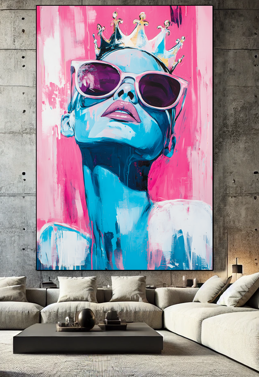 Tableau Pop Art "Queen Energy" (format rectangulaire)