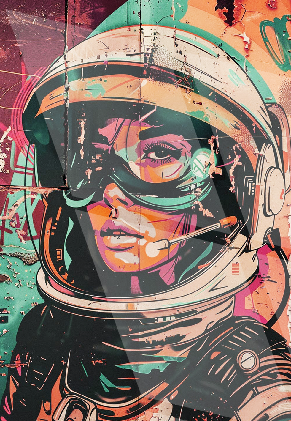 Tableau Pop Art "Astro Explorer" (format rectangulaire)