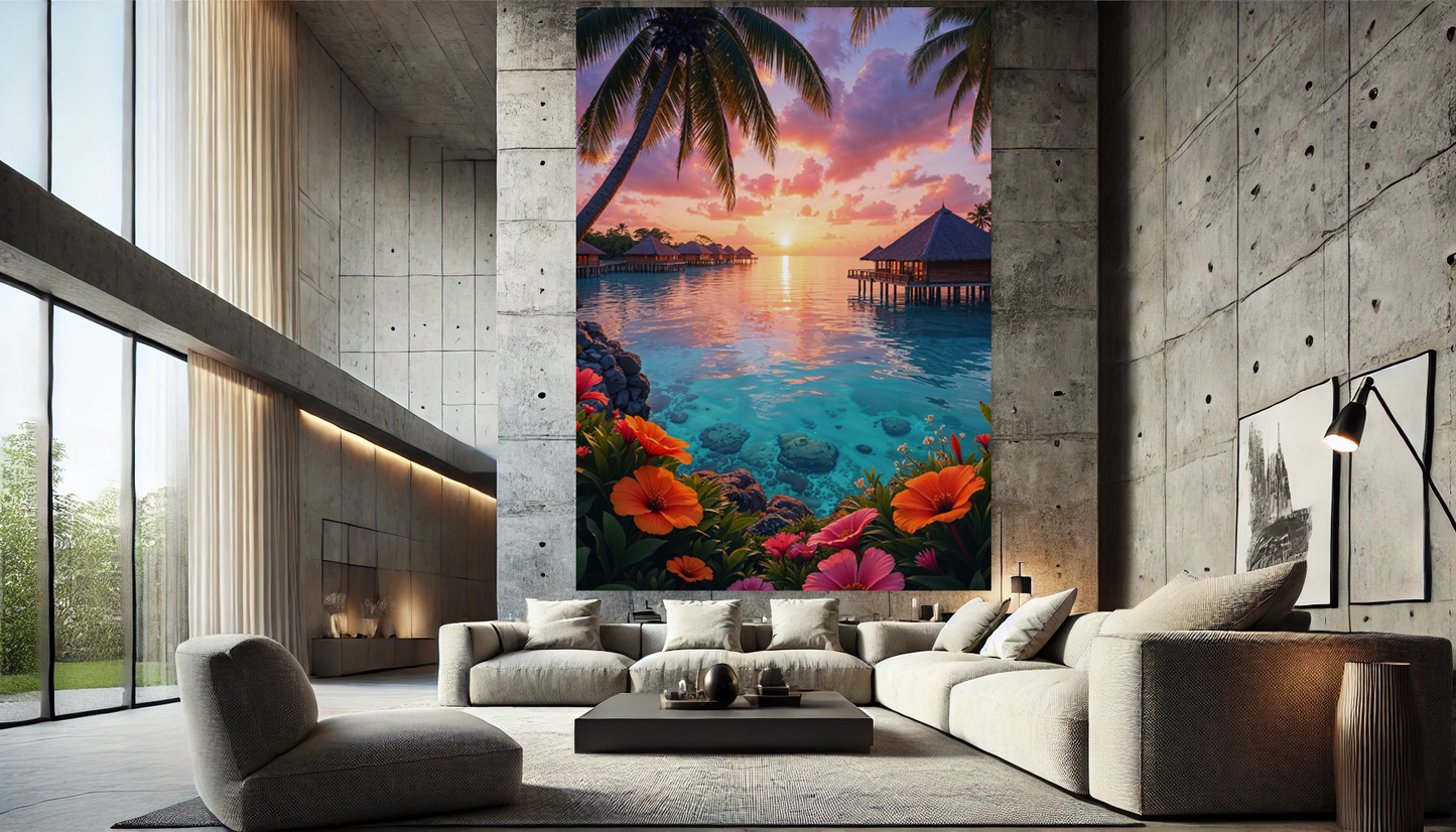 Tableau Natural Art "Art Bora Bora" (format rectangulaire)