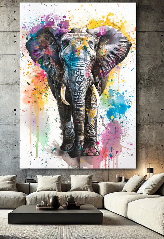Tableau Pop Art "Elephant Pictural" (format rectangulaire)