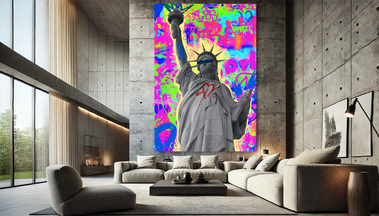 Tableau Pop Art đ„ SĂ©rie LimitĂ©e đ„ Liberty Pop (format rectangulaire)