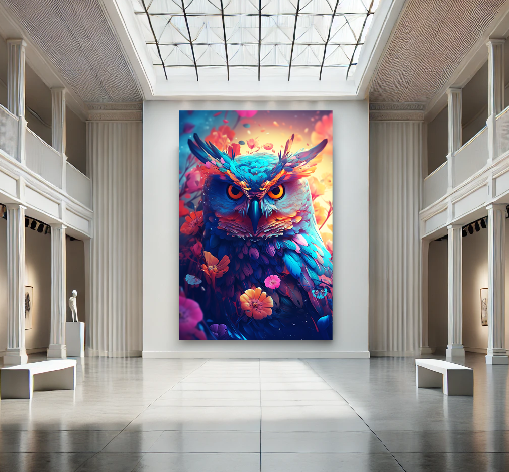 Tableau Pop Art "Owl of Colors" (format rectangulaire)