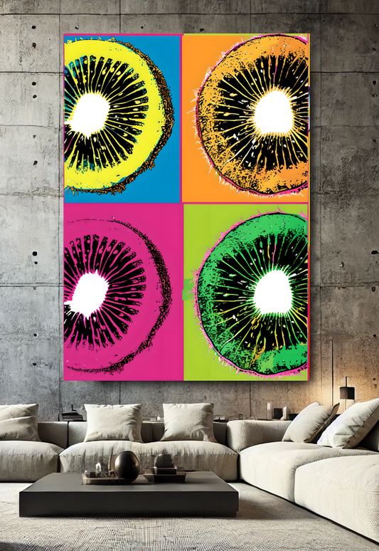 Tableau Pop Art 🔥 Série Limitée 🔥 Kiwi Pop (format rectangulaire)