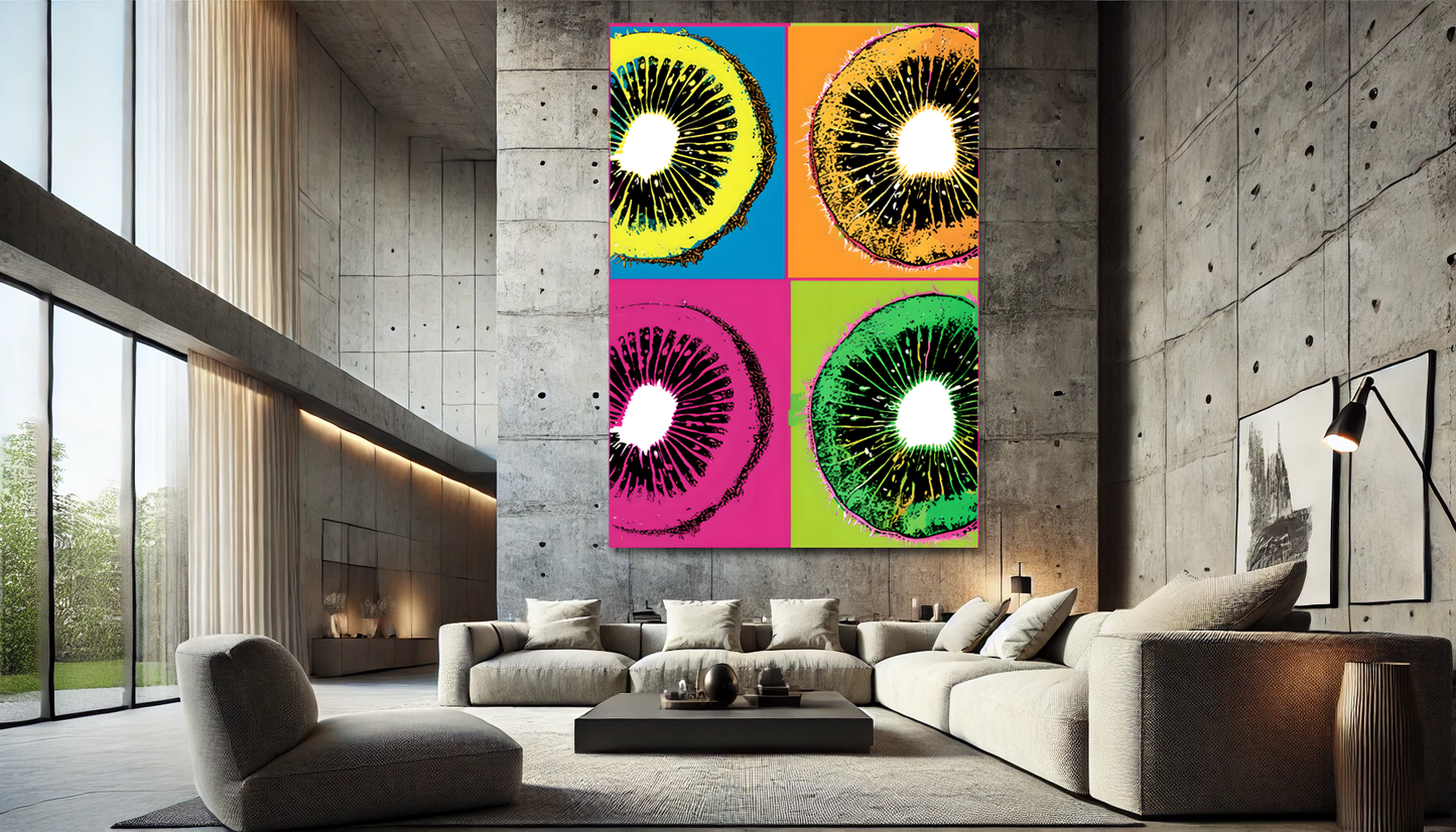 Tableau Pop Art 🔥 Série Limitée 🔥 Kiwi Pop (format rectangulaire)