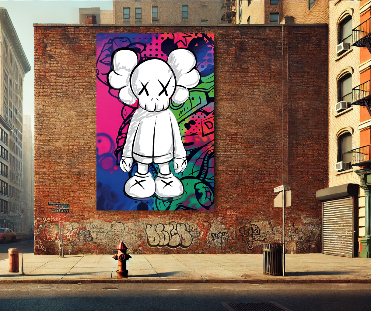 Tableau Street Art "Street Toyz" (format rectangulaire)