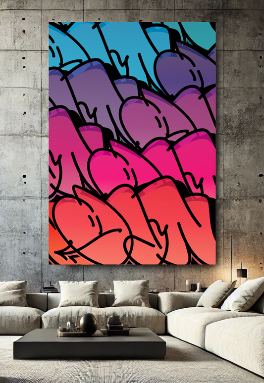 Tableau Street Art "Throw-up Graffiti Vibrations" (format rectangulaire)