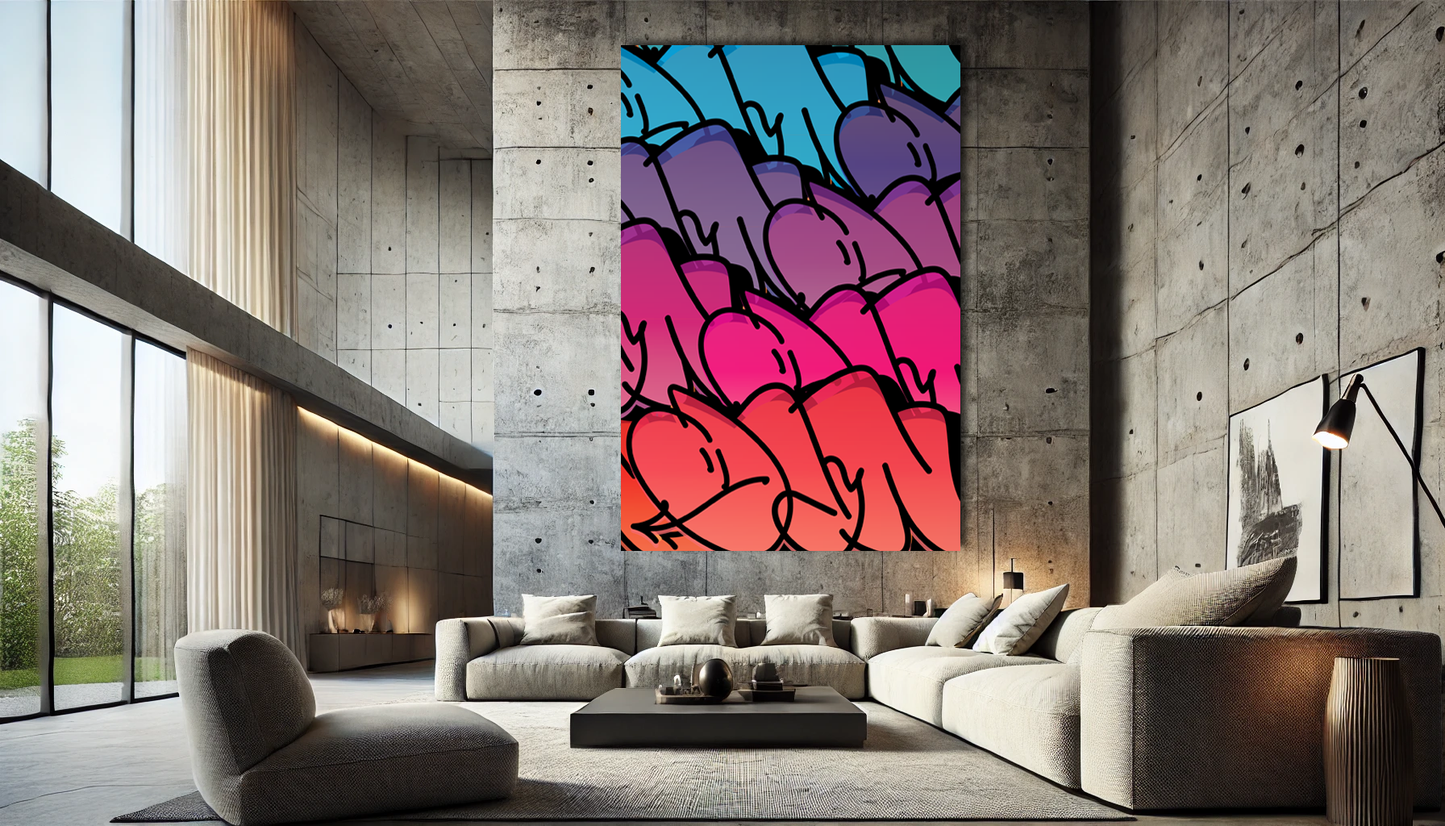 Tableau Street Art "Throw-up Graffiti Vibrations" (format rectangulaire)