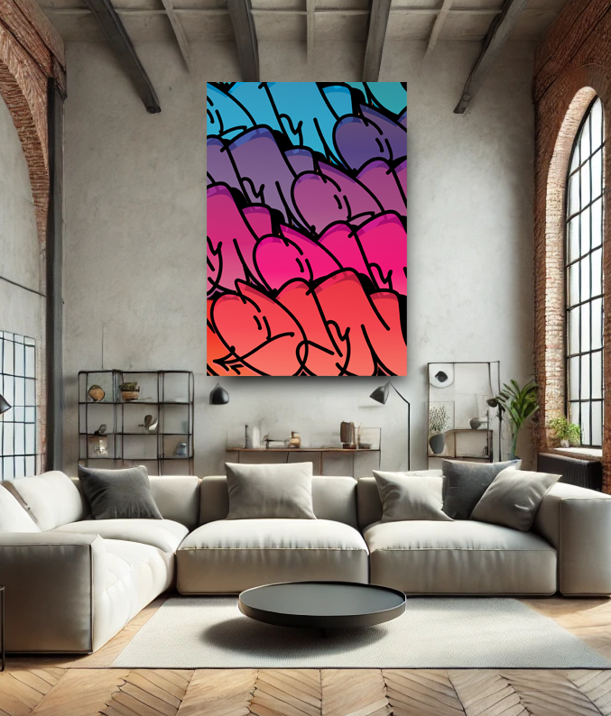 Tableau Street Art "Throw-up Graffiti Vibrations" (format rectangulaire)