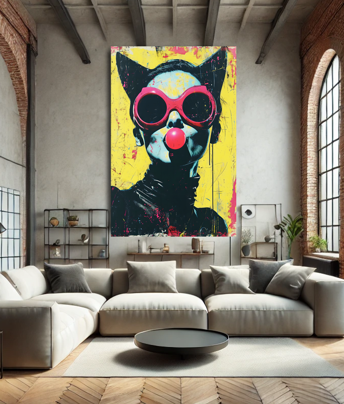 Tableau Pop Art "Bubble Trouble" (format rectangulaire)