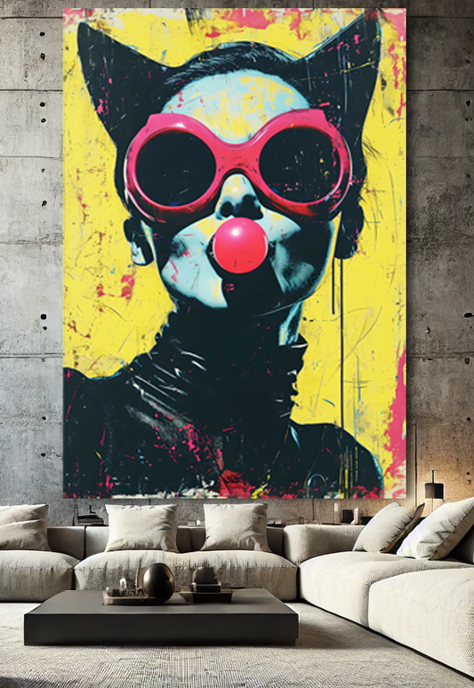 Tableau Pop Art "Bubble Trouble" (format rectangulaire)