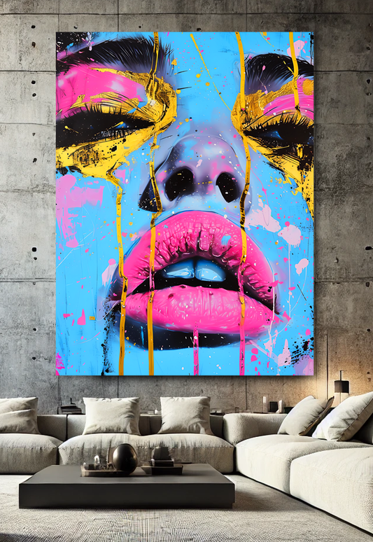 Tableau Pop Art "Neon Desire" (format rectangulaire)
