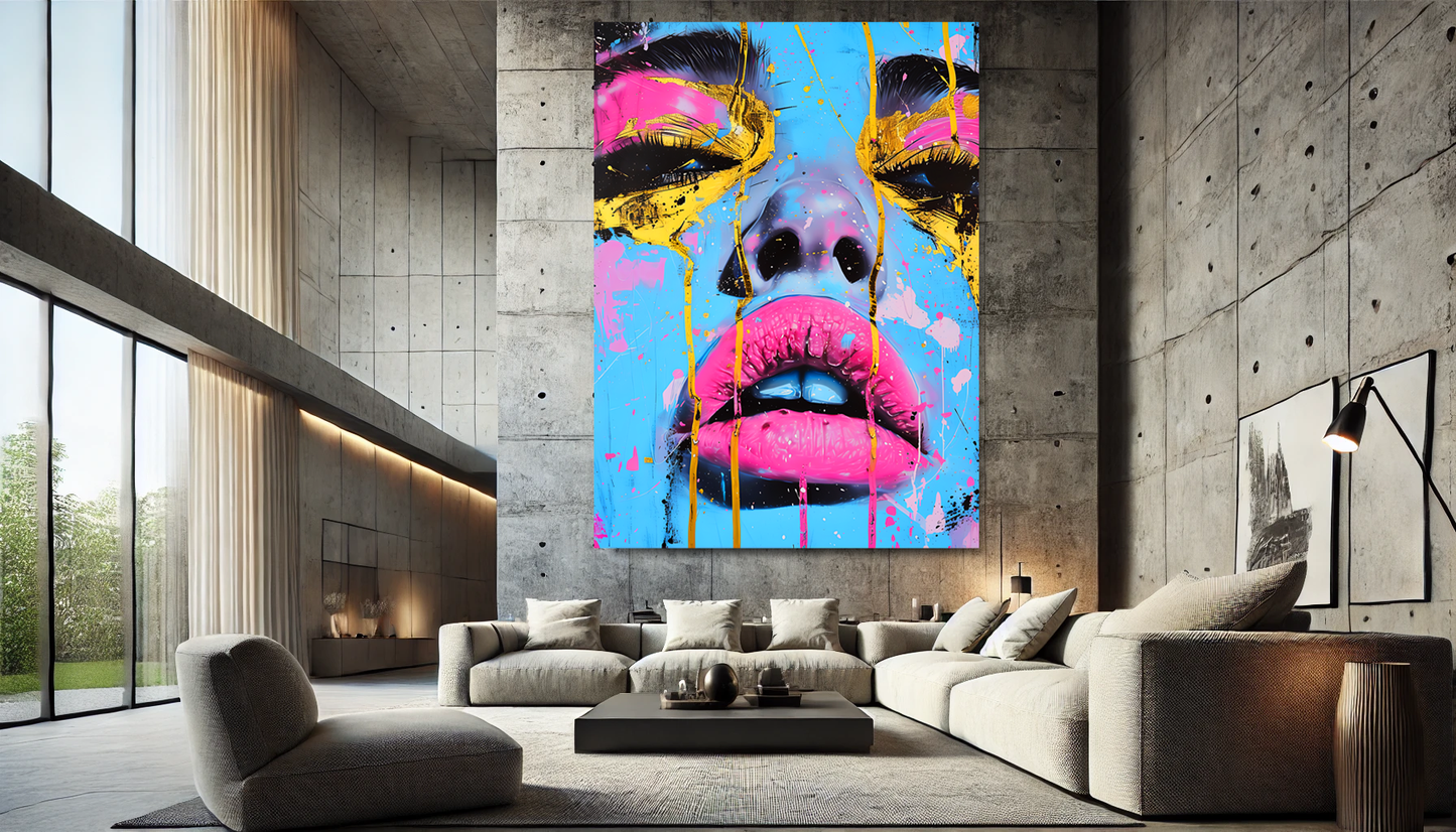 Tableau Pop Art "Neon Desire" (format rectangulaire)