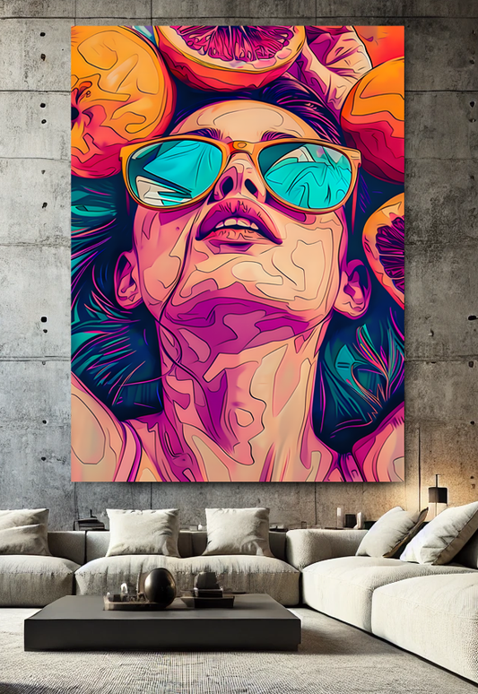 Tableau Pop Art "Summer Vibes" (format rectangulaire)