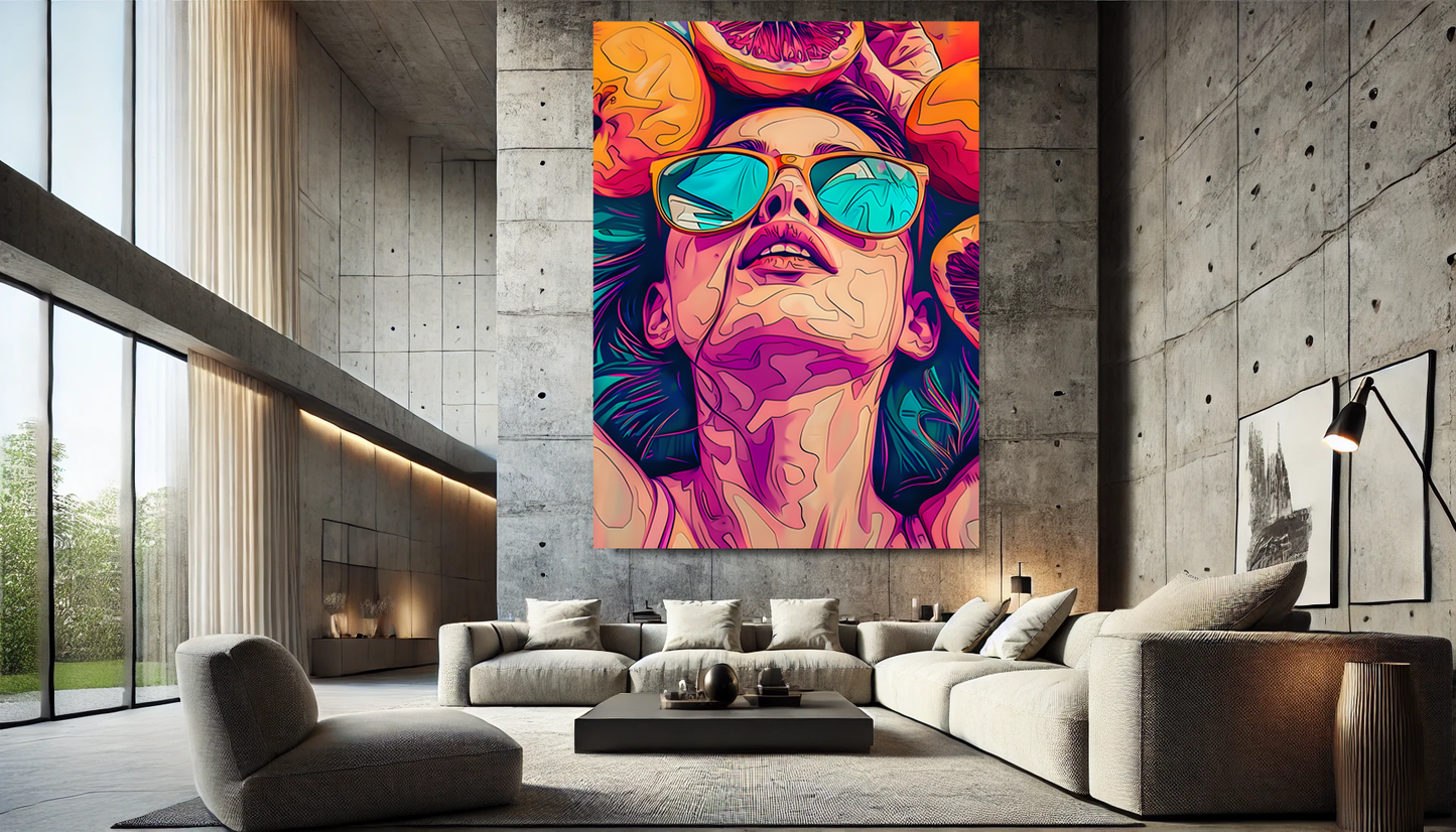 Tableau Pop Art "Summer Vibes" (format rectangulaire)