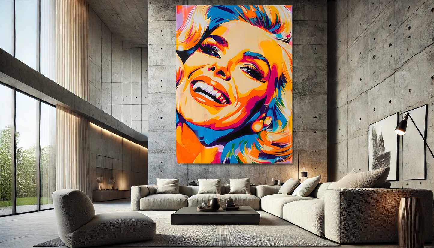 Tableau Pop Art "Smiling Icon" (format rectangulaire)