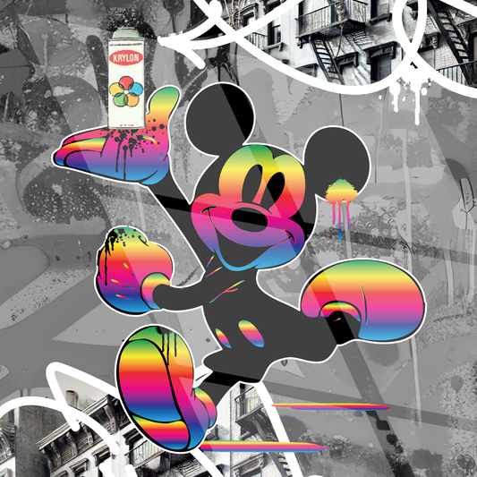 Tableau Street Art 🔥 Série Limitée 🔥 Mickey Street Colorz (format carré)