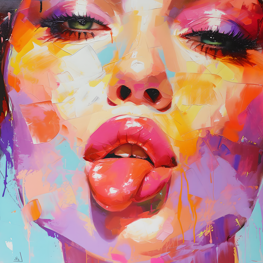 Tableau Pop Art "Attitude Chromatique" (format carré)