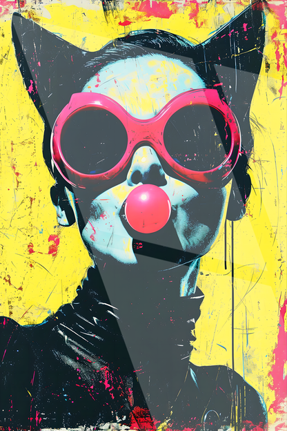 Tableau Pop Art "Bubble Trouble" (format rectangulaire)