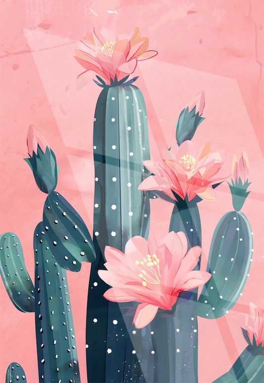 Tableau Pop Art "Cactus Bloom" (format rectangulaire)