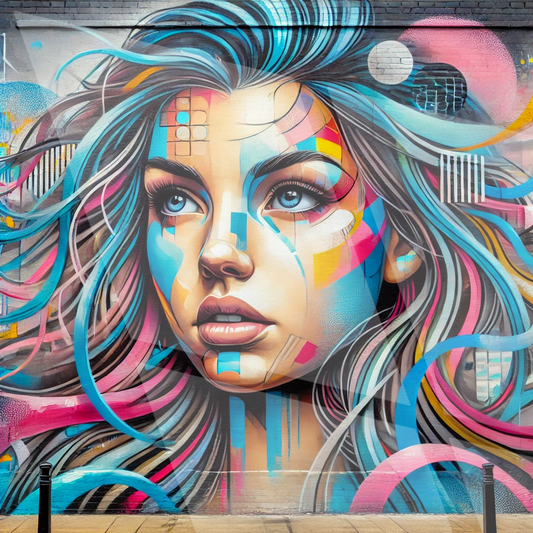 Tableau Street Art "Chromatica Girl" (format carré)