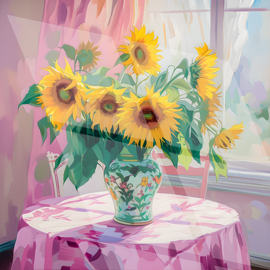 Tableau Pop Art "Éclat de Tournesols" (format carré)